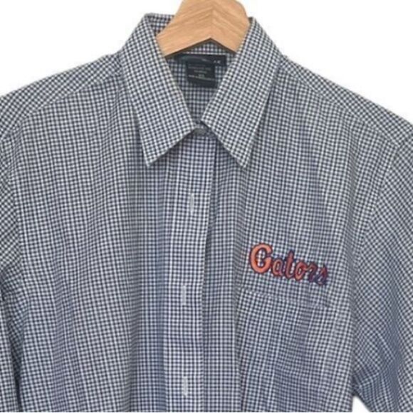University of Florida Gators Blue and White Checked Button Up Shirt Size XS - Picture 1 of 9